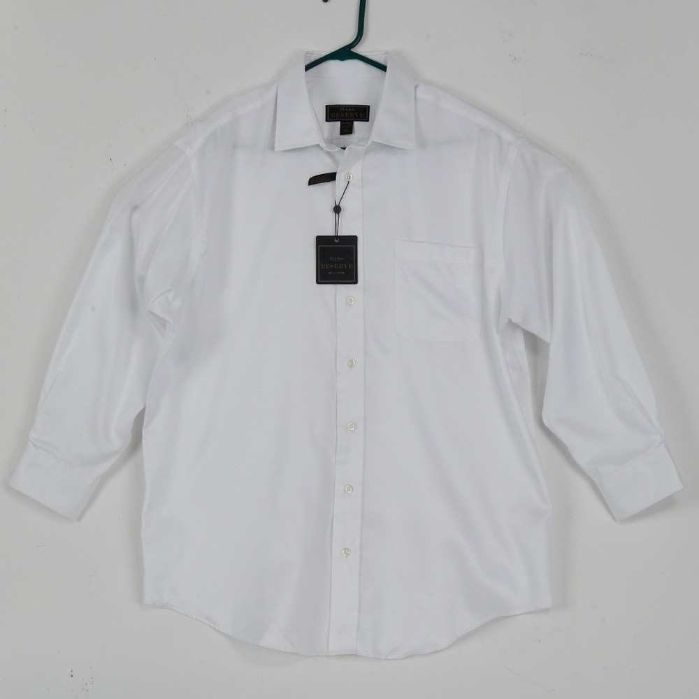 Jos A Bank Reserve Large Custom White 100% Egyptian Cotton Dress Shirt 17 32 - Picture 3 of 16